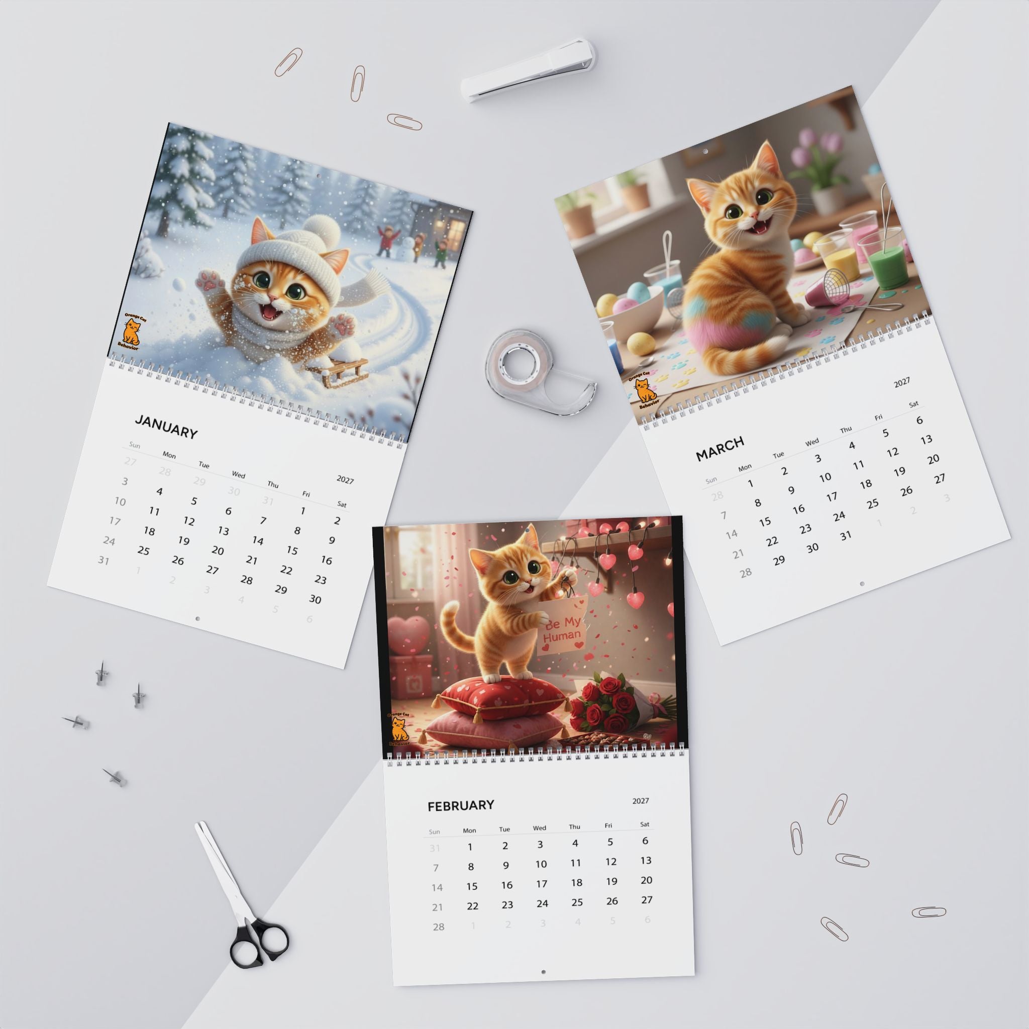 Orange Cat Behavior 2027 Calendar